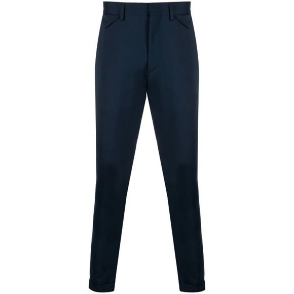 Low Brand Cropped Virgin Wool Navy Trousers 33 - Picture 1 of 5